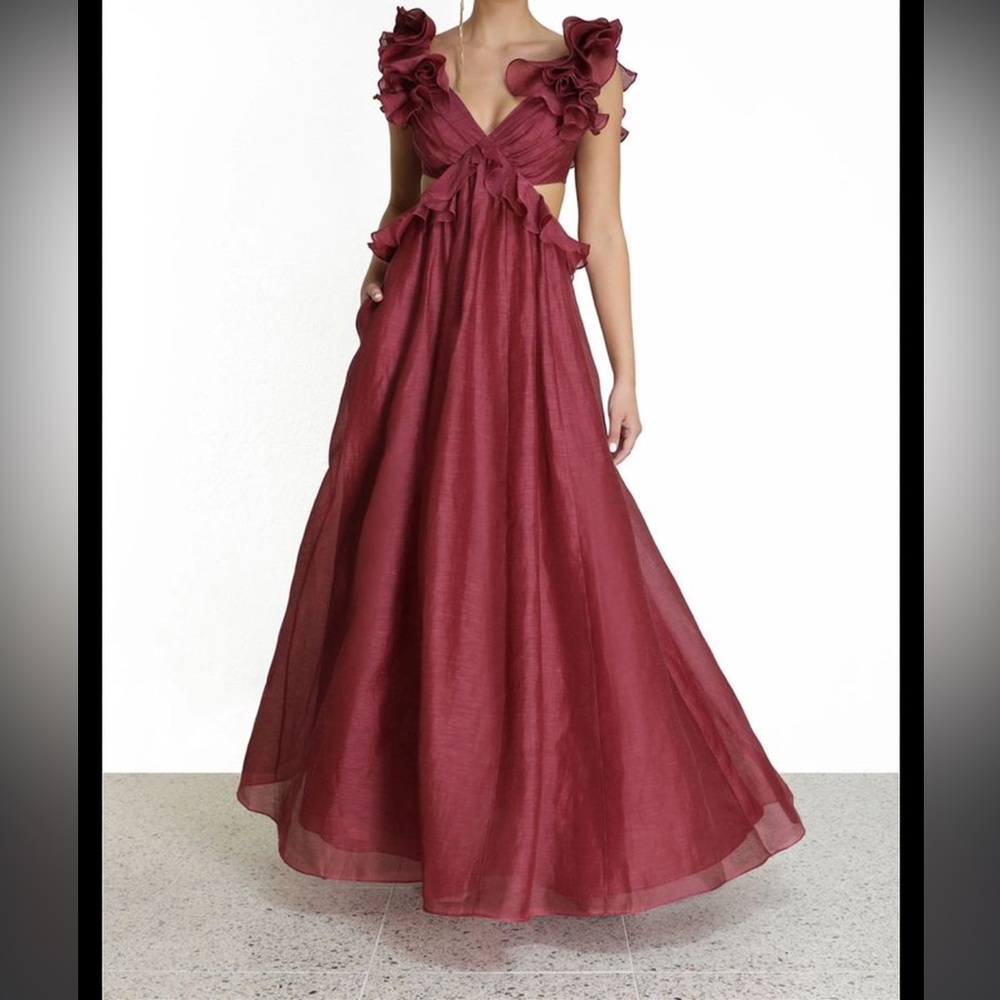 Zimmermann Lady Beetle Gown in Berry - Picture 2 of 7